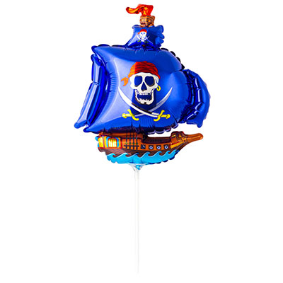 Шарики из фольги Шар Мини фигура Корабль пиратский синий