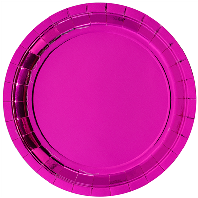 Тарелки Тарелки блестящие ярко-розовые, 23см