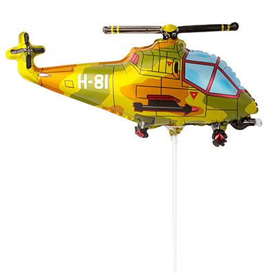 Шарики из фольги Шар Мини фигура Вертолет милитари