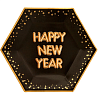 Новый год Тарелка Гламур Black&Gold HNY 27см 8шт 1502-5184