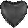 Черная Шар сердце 45см Графит 1204-1454