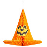 Вечеринка Хэллоуин Фигура HWN Шляпа Ведьмы оранжевая 34см/G 1501-6503