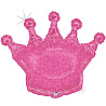 Шар фигура Корона розовая голография